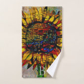 Hübsche Abstrakte Sonnenblumenmalerei Badhandtuch Set (Handtuch)