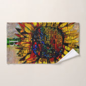 Hübsche Abstrakte Sonnenblumenmalerei Badhandtuch Set (Handtuch)