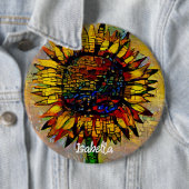Hübsche Abstrakte Sonnenblumenmalerei Button (Beispiel)