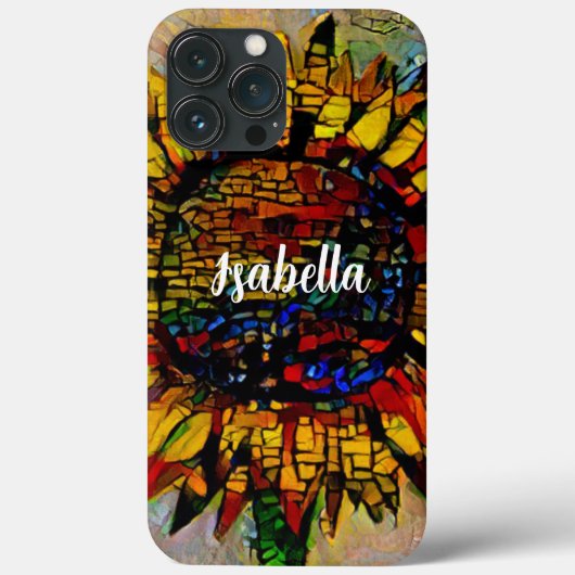 Hübsche Abstrakte Sonnenblumenmalerei Case-Mate iPhone Hülle (Rückseite)