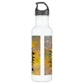 Hübsche Abstrakte Sonnenblumenmalerei Edelstahlflasche (Rückseite)