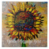 Hübsche Abstrakte Sonnenblumenmalerei Fliese (Vorderseite)