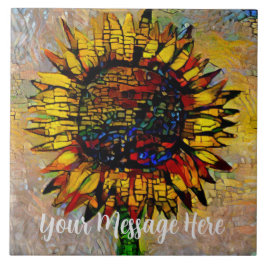 Hübsche Abstrakte Sonnenblumenmalerei Fliese