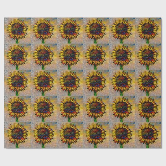 Hübsche Abstrakte Sonnenblumenmalerei Geschenkpapier (Flach)