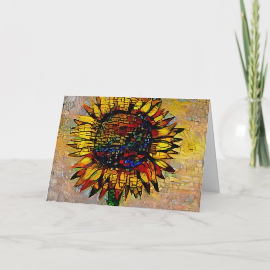 Hübsche Abstrakte Sonnenblumenmalerei Karte (Vorderseite)