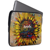 Hübsche Abstrakte Sonnenblumenmalerei Laptopschutzhülle (Vorne Rechts)