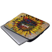 Hübsche Abstrakte Sonnenblumenmalerei Laptopschutzhülle (Vorne Knopf)