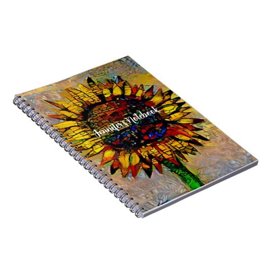 Hübsche Abstrakte Sonnenblumenmalerei Notizblock (Rechte Seite)