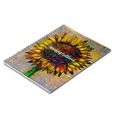 Hübsche Abstrakte Sonnenblumenmalerei Notizblock (Linke Seite)