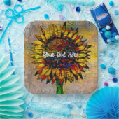 Hübsche Abstrakte Sonnenblumenmalerei Pappteller (Party)