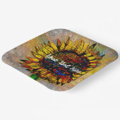 Hübsche Abstrakte Sonnenblumenmalerei Pappteller (Gewinkelt)