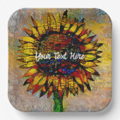Hübsche Abstrakte Sonnenblumenmalerei Pappteller (Vorderseite)