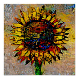 Hübsche Abstrakte Sonnenblumenmalerei Poster