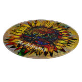 Hübsche Abstrakte Sonnenblumenmalerei Schneidebrett (Ecke)