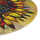 Hübsche Abstrakte Sonnenblumenmalerei Schneidebrett (Ecke)
