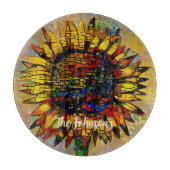 Hübsche Abstrakte Sonnenblumenmalerei Schneidebrett (Vorderseite)