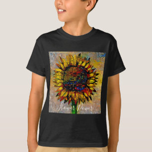Hübsche Abstrakte Sonnenblumenmalerei T-Shirt
