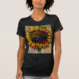 Hübsche Abstrakte Sonnenblumenmalerei T-Shirt