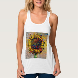 Hübsche Abstrakte Sonnenblumenmalerei Tank Top