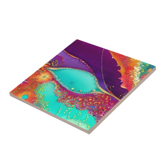 Hübsche Abstrakte Strandkunst Fliese (Seite)