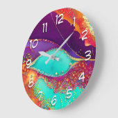 Hübsche Abstrakte Strandkunst Große Wanduhr (Winkel)