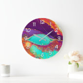 Hübsche Abstrakte Strandkunst Große Wanduhr (Zuhause)