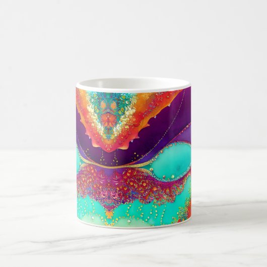 Hübsche Abstrakte Strandkunst Kaffeetasse (Mittel)