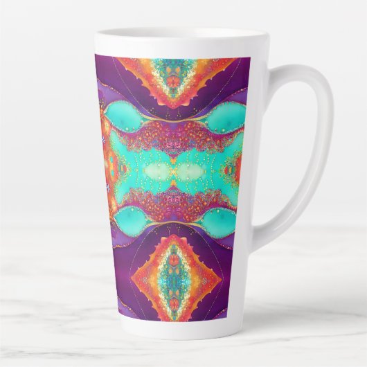 Hübsche Abstrakte Strandkunst Milchtasse (Rechts)