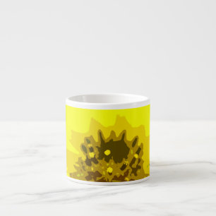 Hübsche Abstrakte Vivid Yellow Daisy Blume Espressotasse