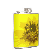Hübsche Abstrakte Vivid Yellow Daisy Blume Flachmann (Rechts)