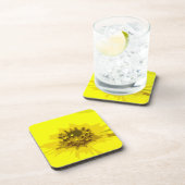 Hübsche Abstrakte Vivid Yellow Daisy Blume Getränkeuntersetzer (Rechte Seite)