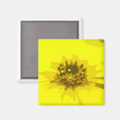 Hübsche Abstrakte Vivid Yellow Daisy Blume Magnet (Vorderseite/Rückseite)