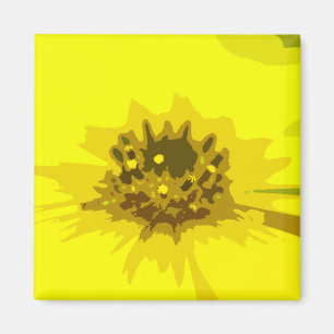 Hübsche Abstrakte Vivid Yellow Daisy Blume Magnet