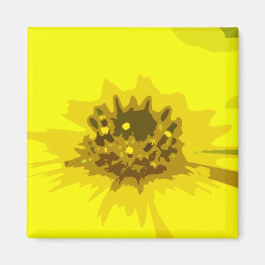Hübsche Abstrakte Vivid Yellow Daisy Blume Magnet (Vorne)