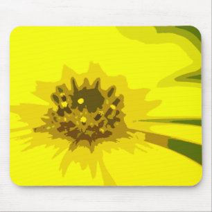 Hübsche Abstrakte Vivid Yellow Daisy Blume Mousepad
