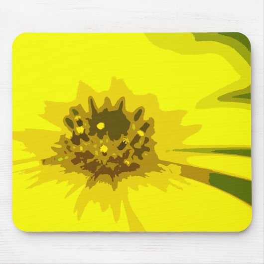 Hübsche Abstrakte Vivid Yellow Daisy Blume Mousepad (Vorne)