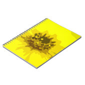 Hübsche Abstrakte Vivid Yellow Daisy Blume Notizblock (Linke Seite)