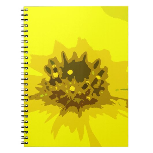 Hübsche Abstrakte Vivid Yellow Daisy Blume Notizblock (Vorderseite)