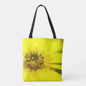 Hübsche Abstrakte Vivid Yellow Daisy Blume Tasche (Rückseite)