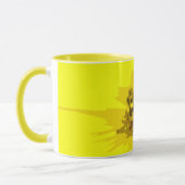 Hübsche Abstrakte Vivid Yellow Daisy Blume Tasse (Links)