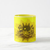Hübsche Abstrakte Vivid Yellow Daisy Blume Tasse (Zentrum)