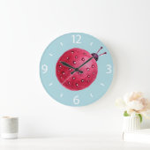 Hübsche Abstrakte Wasserfarbe Ladybug Kinder Große Wanduhr (Zuhause)
