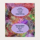 Hübsche Abstrakte Wirbel Lila-Gelbpinsel Visitenkarten (Außenseite Aufgefaltet)