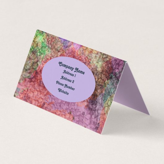 Hübsche Abstrakte Wirbel Lila-Gelbpinsel Visitenkarten (Rückseite)