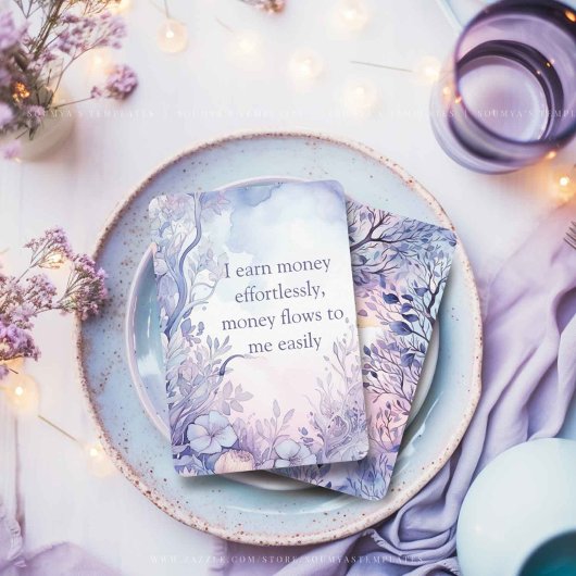 Hübsche Affirmationskarten, Lila Anführungszeichen