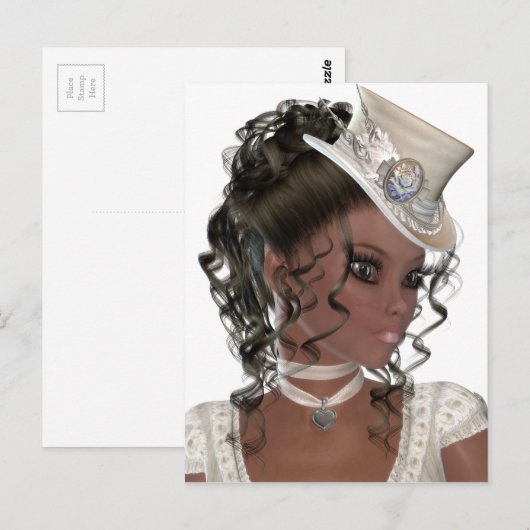 Hübsche Afrikanerin Postkarte (Vorne/Hinten)