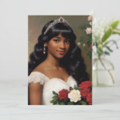 Hübsche afroamerikanische Debutante-Rose Kunst Einladung (Stehend Vorderseite)