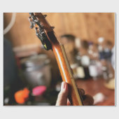 Hübsche akustische Gitarre Geschenkpapier (Flach)