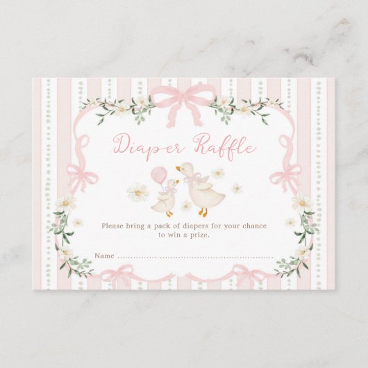 Hübsche Alberne Gänse-Coquette-Bow-Windeln Begleitkarte (Vorderseite)