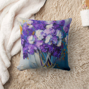 Hübsche alte lila Blumen Kissen